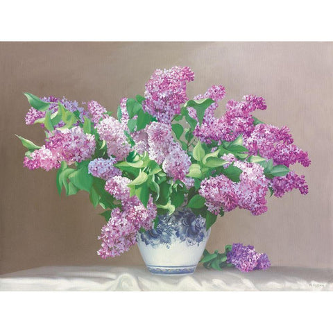 LILAC DREAMS Black Modern Wood Framed Art Print with Double Matting by Buzin, Igor