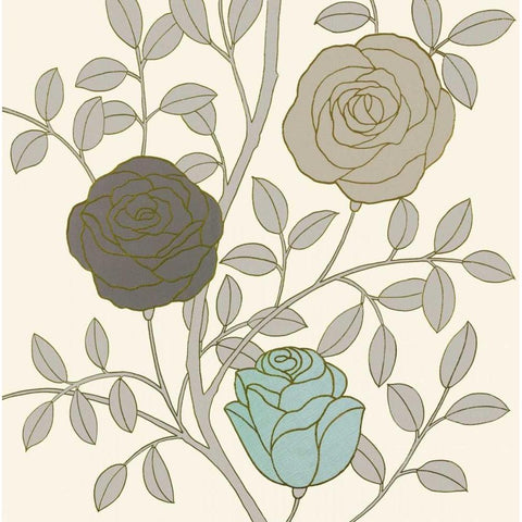 Rose Garden I Black Modern Wood Framed Art Print by Design Show