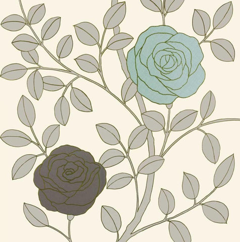 Rose Garden II Black Ornate Wood Framed Art Print with Double Matting by Design Show