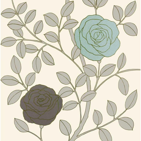 Rose Garden II Gold Ornate Wood Framed Art Print with Double Matting by Design Show