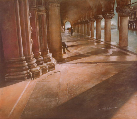 ATTENDO A S.MARCO White Modern Wood Framed Art Print with Double Matting by Sgarbossa, Antonio