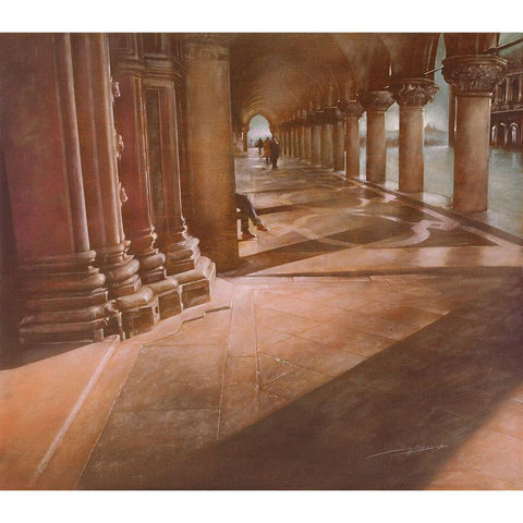 ATTENDO A S.MARCO Black Modern Wood Framed Art Print with Double Matting by Sgarbossa, Antonio