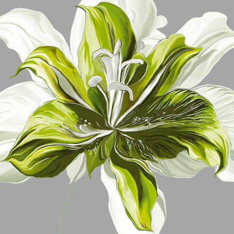 Spring Greens I Black Modern Wood Framed Art Print with Double Matting by Scaffardi, Sally