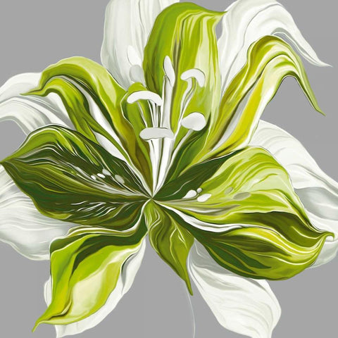 Spring Greens II Black Modern Wood Framed Art Print by Scaffardi, Sally