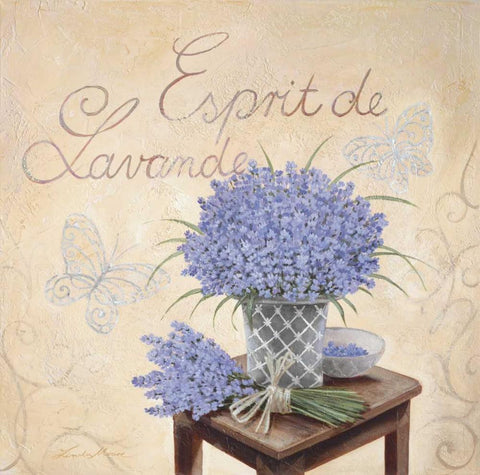 Esprit De Lavande White Modern Wood Framed Art Print with Double Matting by Moore, Linda