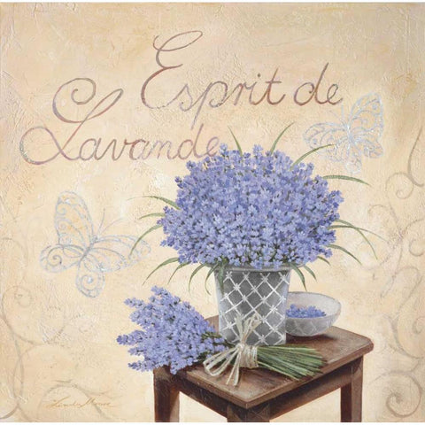 Esprit De Lavande Black Modern Wood Framed Art Print by Moore, Linda