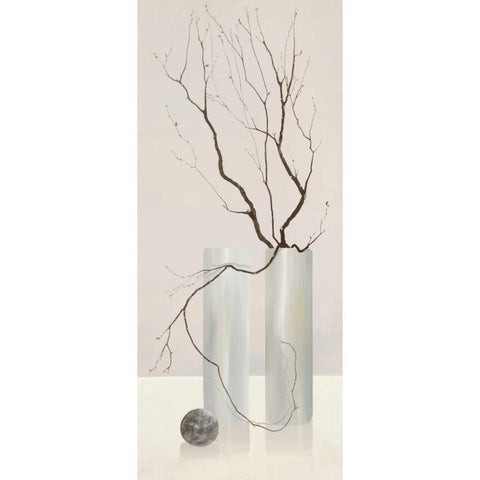 Slender Twigs II White Modern Wood Framed Art Print by Wonder, Alice