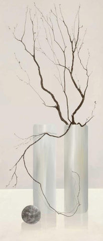 Slender Twigs II Black Ornate Wood Framed Art Print with Double Matting by Wonder, Alice