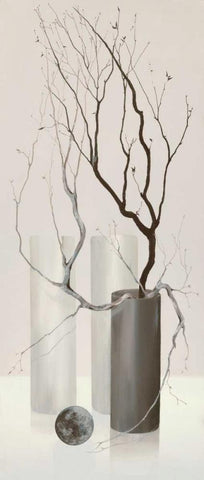 Slender Twigs III Black Ornate Wood Framed Art Print with Double Matting by Wonder, Alice