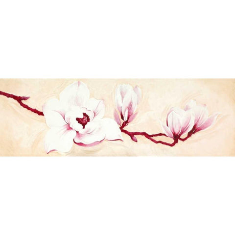 Magnolias I Black Modern Wood Framed Art Print by Verdonck, Elisabeth