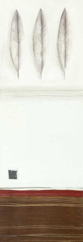3 Leaves White Modern Wood Framed Art Print with Double Matting by Gore, Ally-Reader, Robert