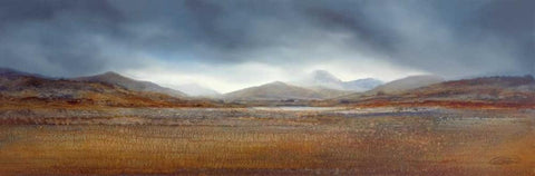 Distant Horizons II White Modern Wood Framed Art Print with Double Matting by Dworok, Peter