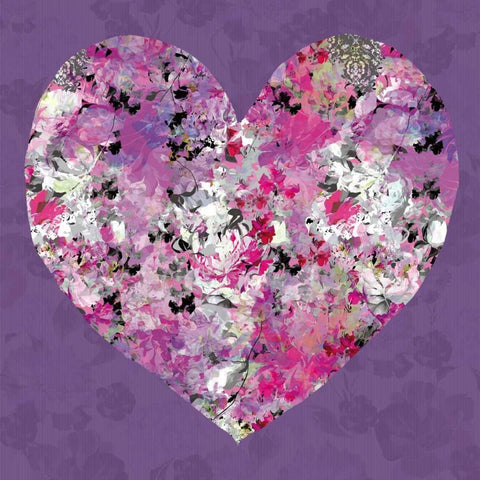 Heart Black Ornate Wood Framed Art Print with Double Matting by Scaffardi, Sally
