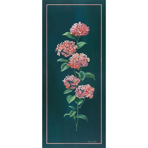 VINTAGE HYDRANGEA Black Modern Wood Framed Art Print by v.d. Valk, Karin