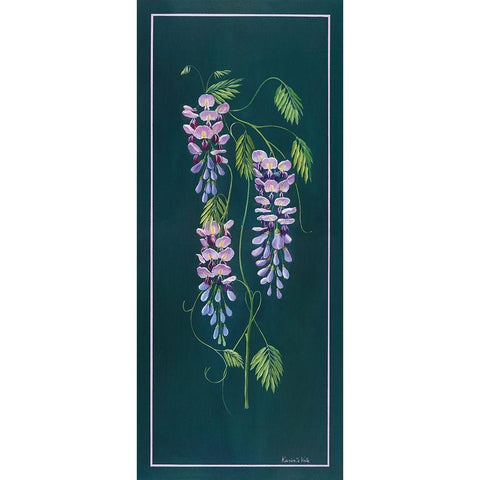 VINTAGE WISTERIA Black Modern Wood Framed Art Print by v.d. Valk, Karin