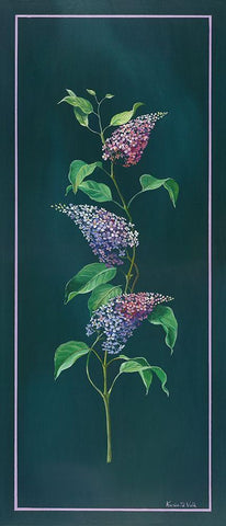 VINTAGE SYRINGA Black Ornate Wood Framed Art Print with Double Matting by v.d. Valk, Karin