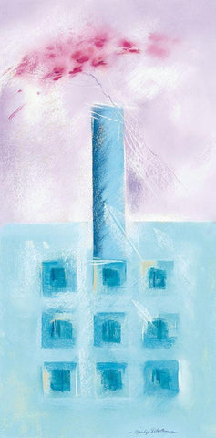 AQUA II White Modern Wood Framed Art Print with Double Matting by Robertson, Marilyn