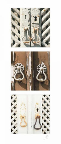 Door Handle II White Modern Wood Framed Art Print with Double Matting by Simon