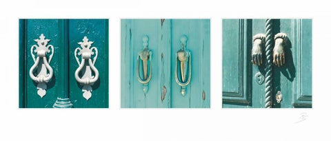 Door Handle IV White Modern Wood Framed Art Print with Double Matting by Simon