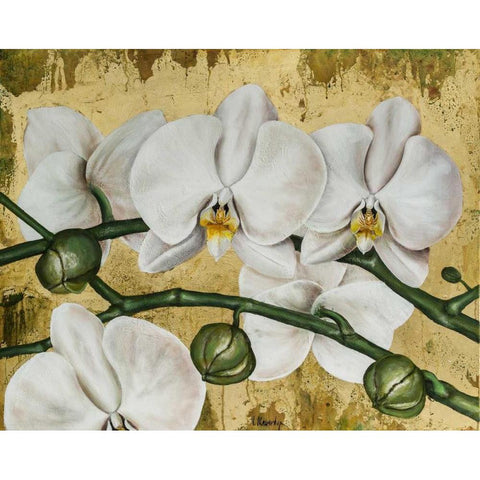Flowers I Gold Ornate Wood Framed Art Print with Double Matting by Sedalia, David