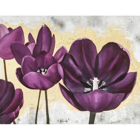 Flowers II Black Modern Wood Framed Art Print by Sedalia, David