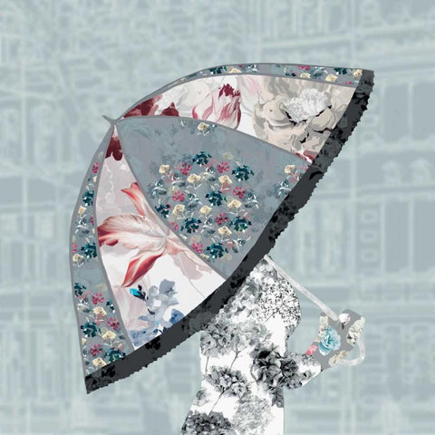Umbrella I Black Modern Wood Framed Art Print with Double Matting by Scaffardi, Sally