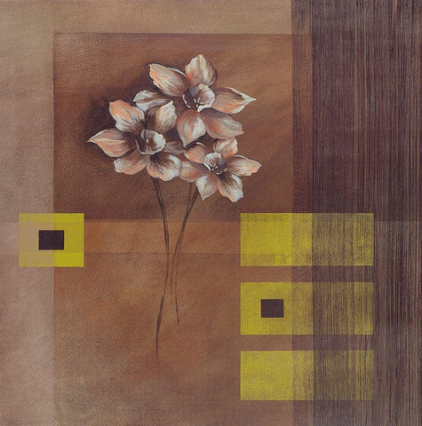 Elegant Flowers II Black Ornate Wood Framed Art Print with Double Matting by Verbeek-Van Den Broek