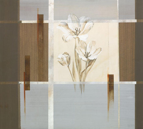 Silver Dream I White Modern Wood Framed Art Print with Double Matting by Verbeek-Van Den Broek