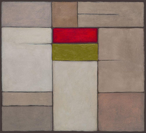Harmony II White Modern Wood Framed Art Print with Double Matting by Verbeek-Van Den Broek