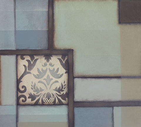 Patchwork Patterns I Black Ornate Wood Framed Art Print with Double Matting by Verbeek-Van Den Broek