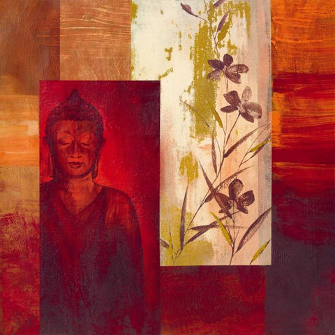 Buddha II Gold Ornate Wood Framed Art Print with Double Matting by Verbeek-Van Den Broek