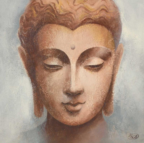 Serenity I White Modern Wood Framed Art Print with Double Matting by Verbeek-Van Den Broek