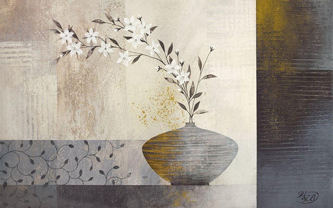 Simplicity II Black Ornate Wood Framed Art Print with Double Matting by Verbeek-Van Den Broek