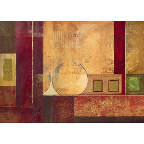 Geometry I Gold Ornate Wood Framed Art Print with Double Matting by Verbeek-Van Den Broek
