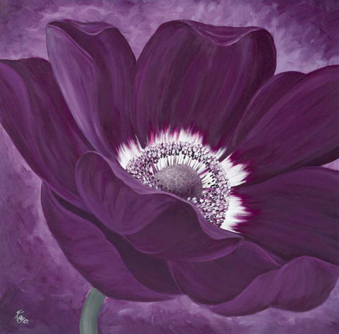 Purple Passion I Black Ornate Wood Framed Art Print with Double Matting by Lake, Kaye