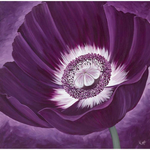 Purple Passion II Gold Ornate Wood Framed Art Print with Double Matting by Lake, Kaye
