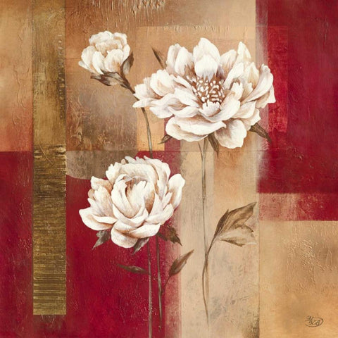 Shimmering Blossom White Modern Wood Framed Art Print with Double Matting by Verbeek-Van Den Broek