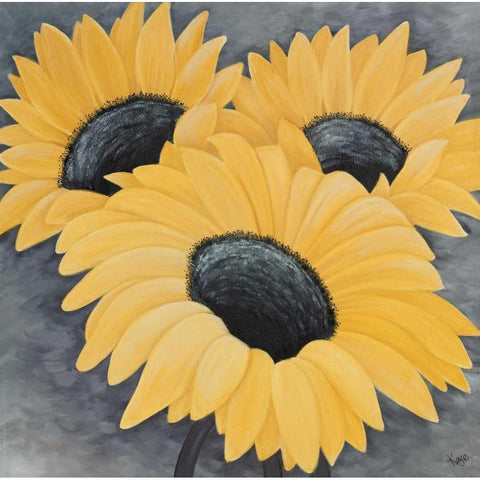 Sunflower Serenade I Black Modern Wood Framed Art Print by Lake, Kaye