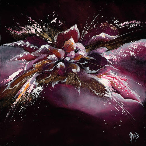 FLEUR DE LUNE I Black Modern Wood Framed Art Print by Mondriaux