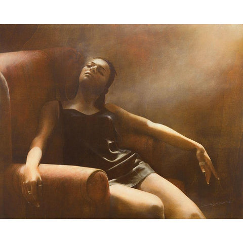 CLAUDIA Black Modern Wood Framed Art Print with Double Matting by Sgarbossa, Antonio