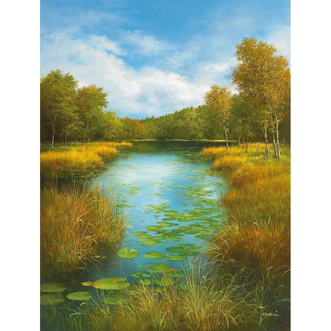 SUMMER IN MASUREN I White Modern Wood Framed Art Print by Fasani