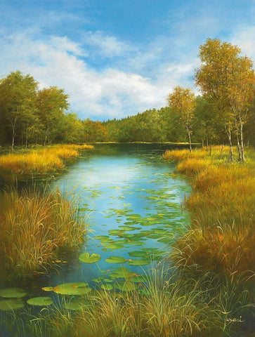 SUMMER IN MASUREN I Black Ornate Wood Framed Art Print with Double Matting by Fasani