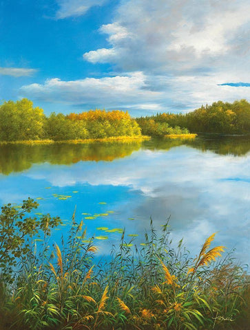 SUMMER IN MASUREN II White Modern Wood Framed Art Print with Double Matting by Fasani