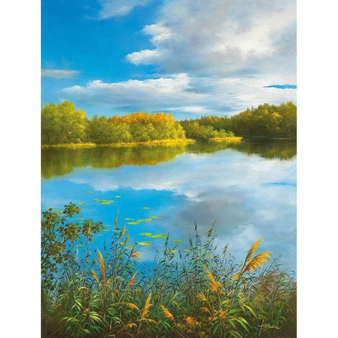 SUMMER IN MASUREN II Black Modern Wood Framed Art Print by Fasani