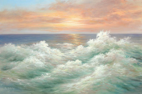 INCOMING TIDE I Black Ornate Wood Framed Art Print with Double Matting by Smith, B.
