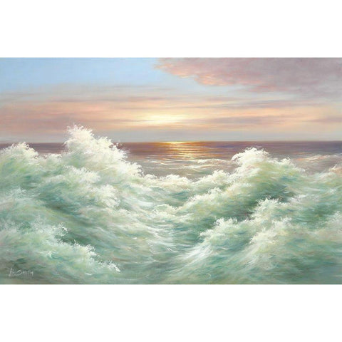 INCOMING TIDE II Black Modern Wood Framed Art Print with Double Matting by Smith, B.
