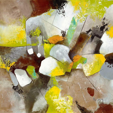 Explosion I Black Modern Wood Framed Art Print with Double Matting by Krimm