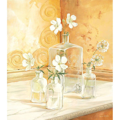 Still-Life WITH GLASSES II White Modern Wood Framed Art Print by v.d. Valk, Karin