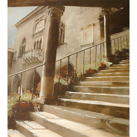 DE FRONTE PIAZZA VECCIA Black Modern Wood Framed Art Print with Double Matting by Sgarbossa, Antonio