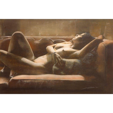 CALDE LUCI SU OLIVIA Black Modern Wood Framed Art Print with Double Matting by Sgarbossa, Antonio